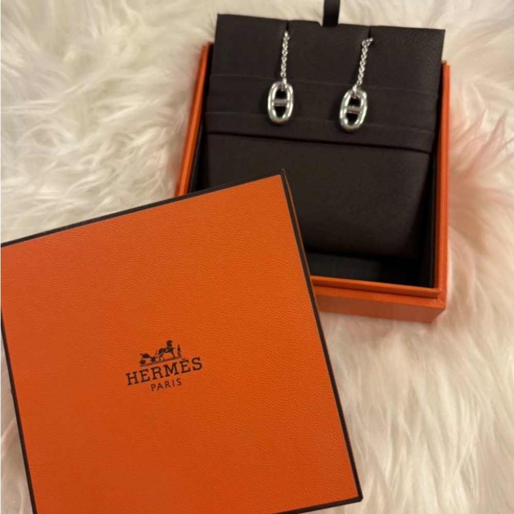 Hermes Silver 925/100 Chaine dancle earring